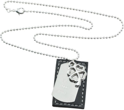 

Hip Hop Irish Soldier Of Love Black Armour HH_NK_ISLBL-1 Engraved Brown, Silver Dog Tag