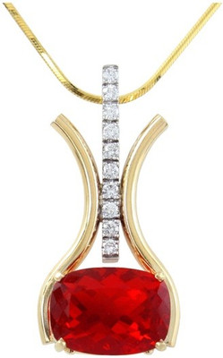 

Kataria Jewellers American Diamonds Semi-Precious Ruby 92.5 BIS Hallmarked Silver Pendant