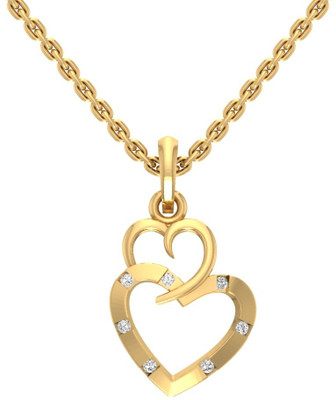 

Jewels5 Heartbeat 18kt Diamond Yellow Gold Pendant(Rhodium Plated)
