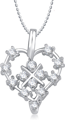 Meenaz Heart Pendant Locket With Chain For Women Love Valentine Gifts Brass Cubic Zirconia, Diamond Alloy Pendant available at flipkart for Rs.299