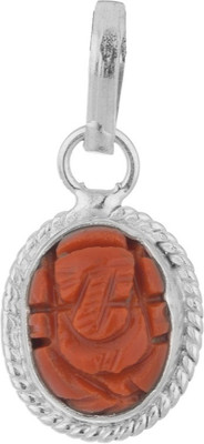 

Astrology Paradise Energized Ganesh Coral Sterling Silver Pendant