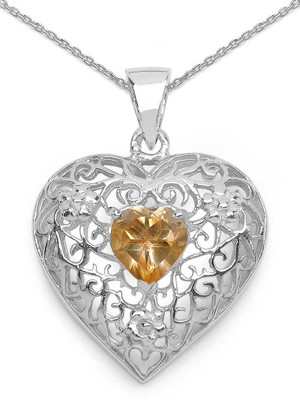 

Johareez Rhodium Citrine Sterling Silver Pendant