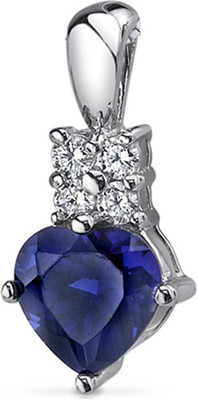

Peora Captivating Love Rhodium Sapphire Sterling Silver Pendant