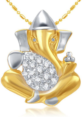 

Sukkhi Cubic Zirconia Studded Ganesha Gold-plated, Rhodium Cubic Zirconia Alloy Pendant