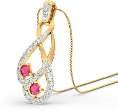 22% OFF on Aucent by PC Jeweller The Aabira 18kt Diamond, Ruby Yellow Gold Pendant