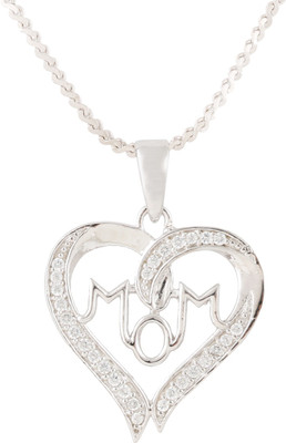 Swasti Jewels Mom And Kid Eternal Love Gift Collection Rhodium Cubic Zirconia, Zircon Metal Pendant available at flipkart for Rs.1350