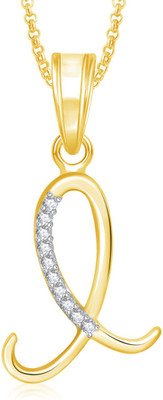 

Amaal Gold 'L' Letter Pendant Locket Alphabet Heart With Chain Gold-plated Alloy Pendant