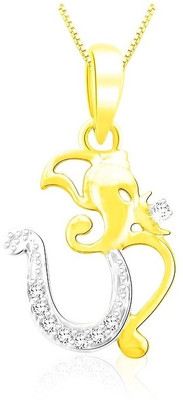 28% OFF on Sparkles Shri Ganesha Diamond Yellow Gold Pendant