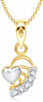 84% OFF on VK Jewels Cluster Shine Heart Shape Gold Plated for Women & Girls Cubic Zirconia Alloy Pendant