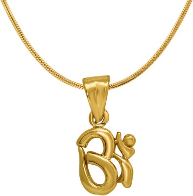 mahi Elegant Om Gold-plated Alloy, Brass Pendant