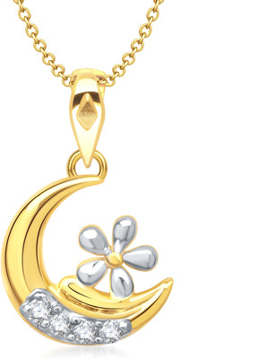 86% OFF on VK Jewels Moon with Star Gold Plated for Women & Girls Cubic Zirconia Alloy Pendant