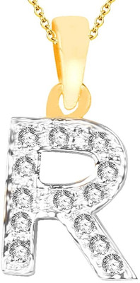 

Sukkhi Alphabet R Gold-plated, Rhodium Cubic Zirconia Alloy Pendant