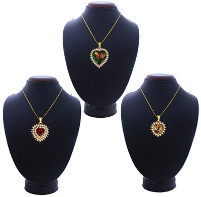 

Being Women Beautiful Heart Shape Fashion Combo Gold-plated Alloy Pendant Set