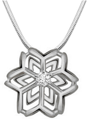 

Kataria Jewellers 92.5 BIS Hallmarked Silver and Single Solitaire American Diamond Silver Pendant