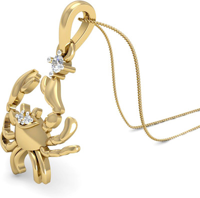 7% OFF on Aucent by PC Jeweller The Cancer 18kt Diamond Yellow Gold Pendant(Yellow Gold Plated)