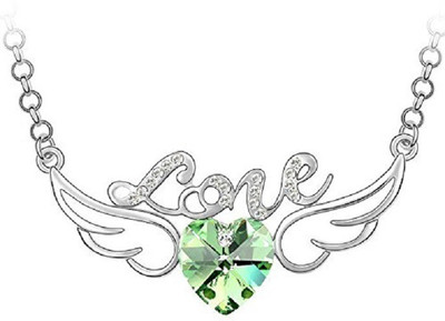 

Girlz! Heart Shaped Imported Crystal With Love Alloy Pendant