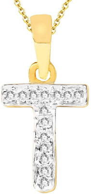 

Sukkhi Alphabet T Gold-plated, Rhodium Cubic Zirconia Alloy Pendant
