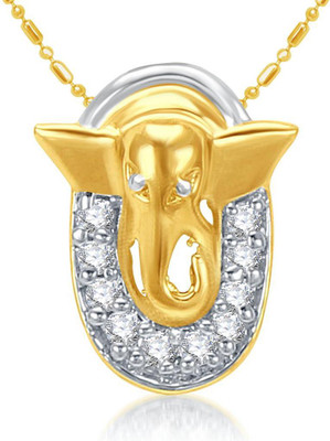 

Sukkhi Cubic Zirconia Studded Ganesha Gold-plated, Rhodium Cubic Zirconia Alloy Pendant