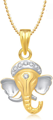 

Meenaz Gajmukh Ganpati Gold & Rhodium Cubic Zirconia Alloy Pendant