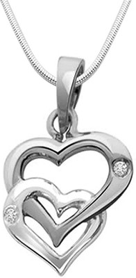

Kataria Jewellers Hearts White Gold plated Diamond Sterling Silver Pendant