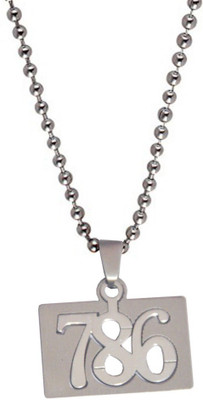

Men Style 786 Symbol in square Stainless Steel Pendant Set