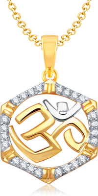 VK Jewels Religious God Collection American Diamond Gold Plated for Women & Girls Cubic Zirconia Alloy Pendant