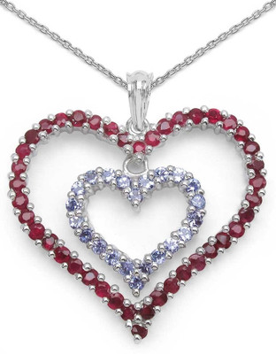 

Johareez Rhodium Ruby Sterling Silver Pendant