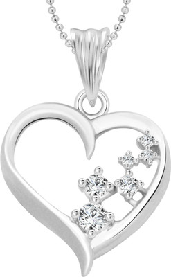 

Vighnaharta White Glittering Heart Gold-plated Cubic Zirconia Alloy Pendant