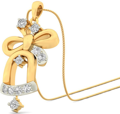 7% OFF on Aucent by PC Jeweller The Belle 18kt Diamond Yellow Gold Pendant(Yellow Gold Plated)