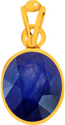 CLARA Blue Sapphire Neelam 3.9 carat or 4.25ratti Panchdhatu Gold-plated Sapphire Silver Pendant
