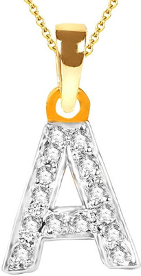

Sukkhi Alphabet A Gold-plated, Rhodium Cubic Zirconia Alloy Pendant