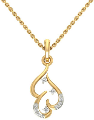 

Jewels5 Curved Heart 18kt Diamond Yellow Gold Pendant(Rhodium Plated)