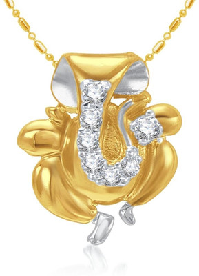

Sukkhi Cubic Zirconia Studded Ganesha Gold-plated, Rhodium Cubic Zirconia Alloy Pendant