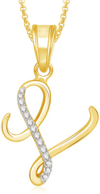 AMAAL Gold Plated 'L' Letter Pendant Locket Alphabet Heart With Chain Gold-plated Alloy Pendant