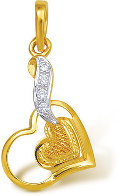 Nishtaa 22K BIS Hallmarked Cubic Zirconia Yellow Gold Pendant