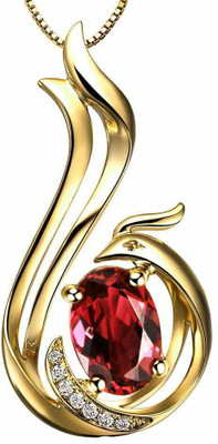 

Kataria Jewellers American Diamonds Semi-Precious Ruby 92.5 BIS Hallmarked Silver Pendant