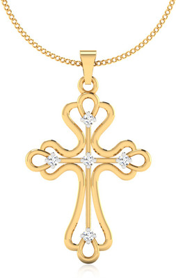 IskiUski Saintly 14kt Swarovski Crystal Yellow Gold Pendant(Yellow Gold Plated)