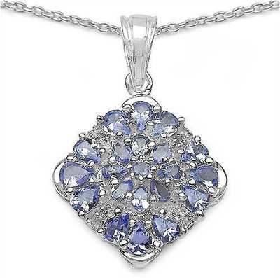 

Johareez BEAUTIFUL Rhodium Tanzanite Sterling Silver Pendant