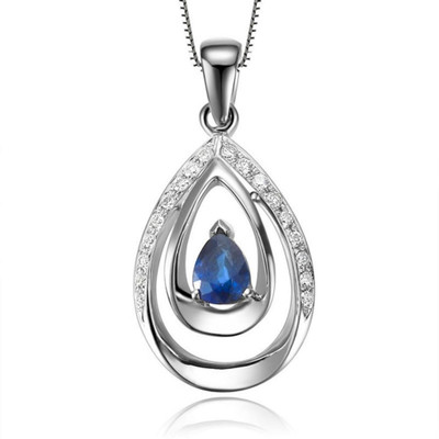 

Kiara Jewellery Blue Pendant Rhodium Swarovski Crystal Sterling Silver Pendant