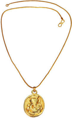 Rich & Famous Religious Lord Ganesha In round Design 24K Yellow Gold Alloy Pendant available at flipkart for Rs.175