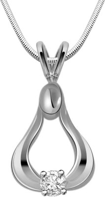 

Kataria Jewellers 92.5 BIS Hallmarked Silver and Single Solitaire American Diamond Silver Pendant