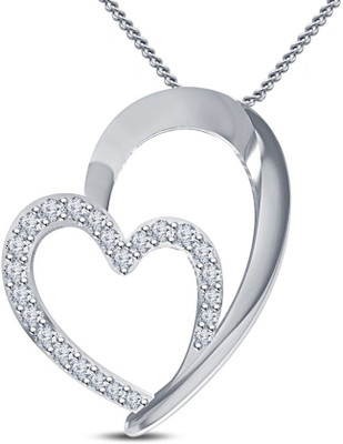 

Kataria Jewellers Hearts White Gold plated Sterling Silver Pendant