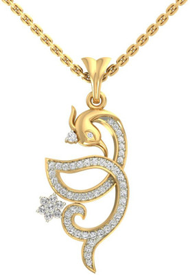 

Jewels5 Quella 14kt Diamond Yellow Gold Pendant(Rhodium Plated)