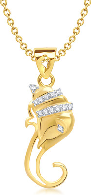 87% OFF on VK Jewels The Vakratund Yellow Gold Cubic Zirconia Alloy Pendant