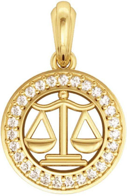 Jewelslane Libra Diamond Metal, Silver, Copper, Fabric Pendant