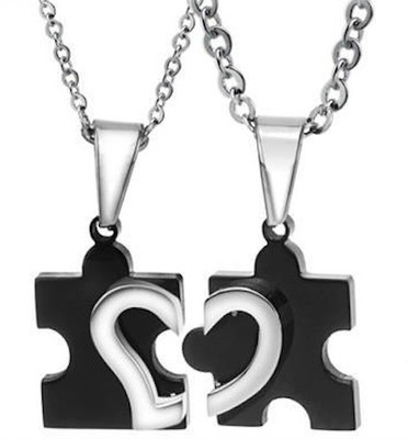 

Girlz! Beautiful Heart Couple His And Her Alloy Pendant Set