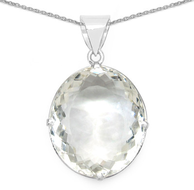 

Johareez Solitaire Rhodium Crystal Sterling Silver Pendant