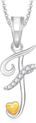 

Meenaz F Alphabet Gold-plated Cubic Zirconia Alloy Pendant