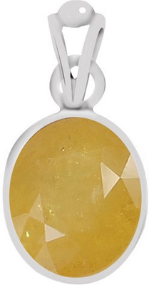

Clara Certified Yellow Sapphire (Pukhraj) 3cts or 3.25ratti Sapphire Sterling Silver Pendant