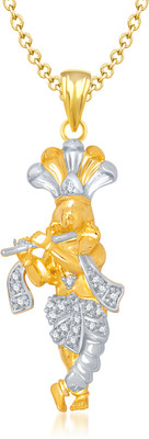 MEENAZ Krishna Ganpati God With Chain Cz Gifts Jewellery Sets Gold-plated, Brass Diamond Alloy Pendant